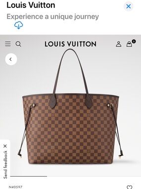Louis Vuitton Brown Damier Ebene Tote Bag
